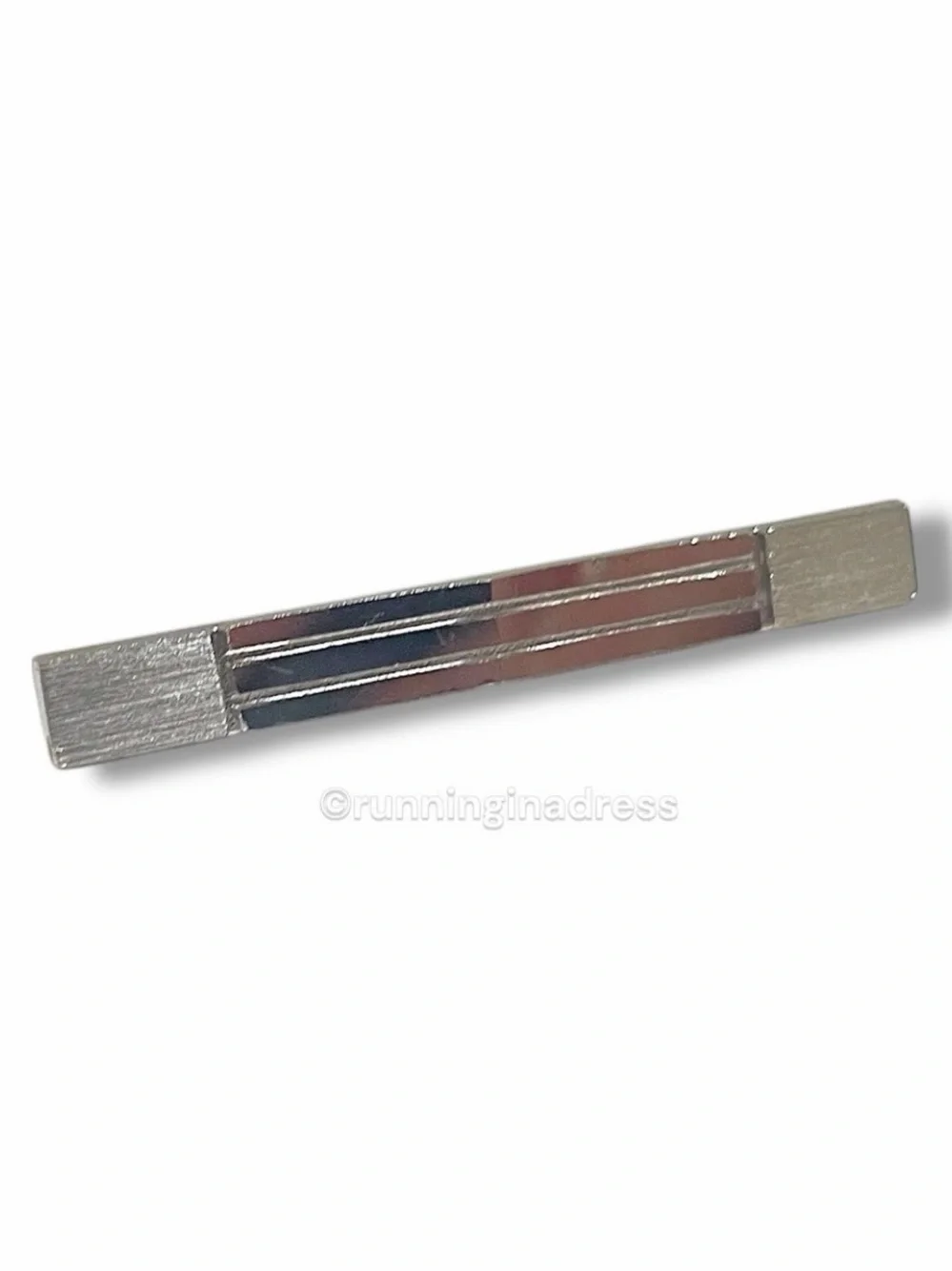 Vintage Nina Ricci Paris Silver Tie Clip 1980s Men's Geometric Tie Bar Clasp